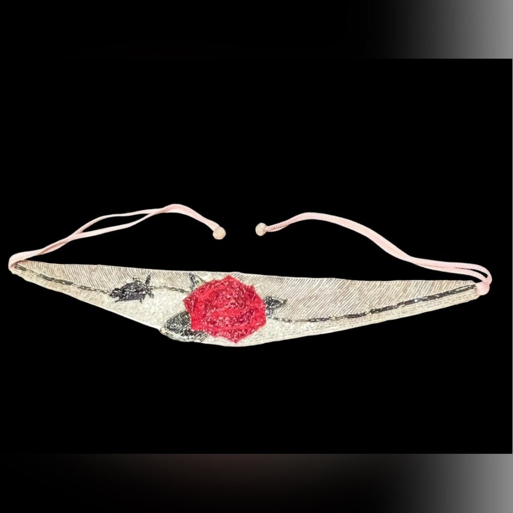 Vintage Christian Dior "Ceintures" Hand-Beaded "Enchanted Rose" Evening Tie Belt